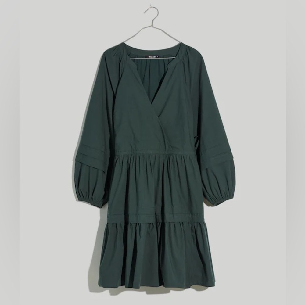 Madewell Crinkle Poplin Wrap Mini Dress